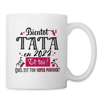 Tata 2023 Super Pouvoir Tante Cadeau Femme Humour - Mug blanc - blanc - Droite