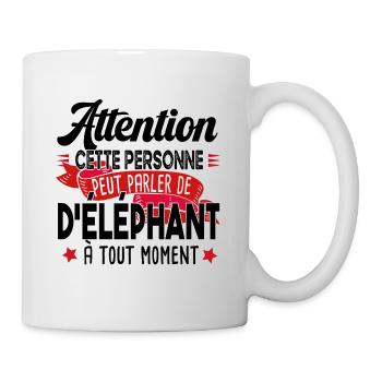 Éléphant Animal Dumbo Cadeau Humour Safari Trompe - Mug blanc - blanc - Droite