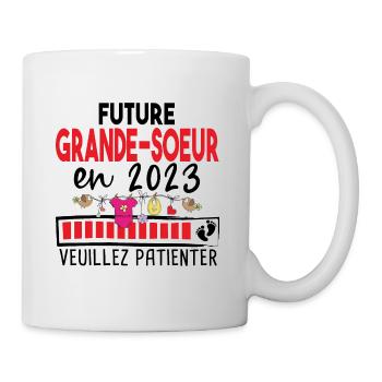 2023 Grande Sœur Sœurs Bébé Naissance Famille - Mug blanc - blanc - Droite