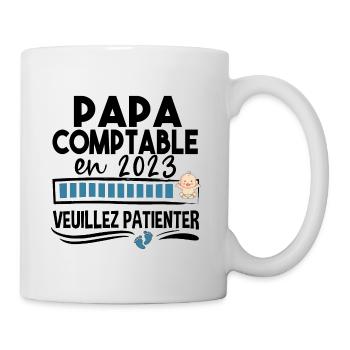 Papa 2023 Comptable Comptabilité Calcul Métier - Mug blanc - blanc - Droite