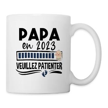 Papa 2023 Bébé Naissance Père Cadeau Humour - Mug blanc - blanc - Droite