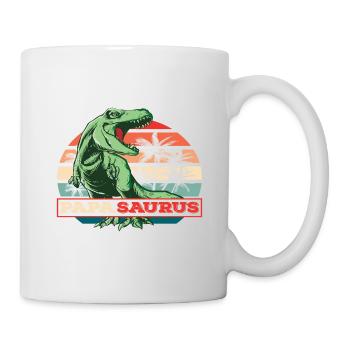 Papasaurus Fête des Pères Dinosaure T-Rex Idée Cadeau - Mug blanc - blanc - Droite