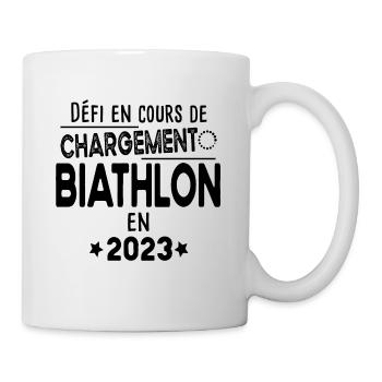 2023 Biathlon Biathlète Sport Ski Tir Humour - Mug blanc - blanc - Droite