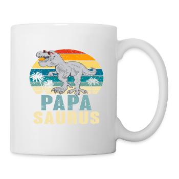 Papasaurus Fête des Pères Dinosaure T-Rex Idée Cadeau - Mug blanc - blanc - Droite