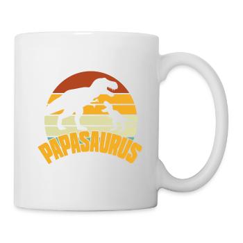 Papasaurus Fête des Pères Dinosaure T-Rex Idée Cadeau - Mug blanc - blanc - Droite