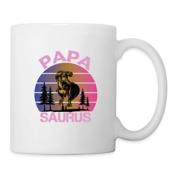 Papasaurus Fête des Pères Dinosaure T-Rex Idée Cadeau - Mug blanc - blanc - Droite