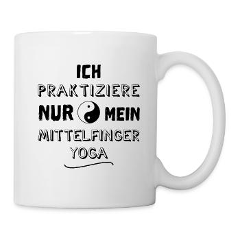 mittelfinger yoga - Tasse - Weiß - Rechts