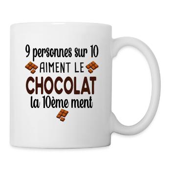 Chocolat Cadeau Humour Gourmand Régime Femme - Mug blanc - blanc - Droite