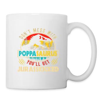 Papasaurus - père, père, fête des pères, cadeau, famille - Mug blanc - blanc - Droite