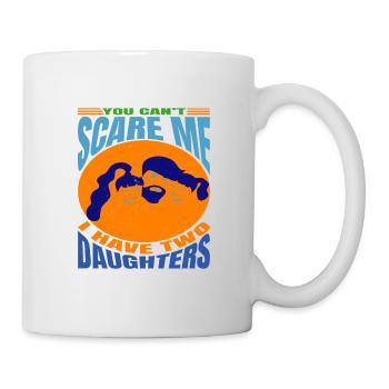 Tu ne peux pas me faire peur, j’ai 2 filles - Mug blanc - blanc - Droite