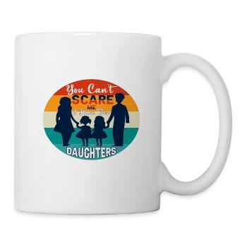 Tu ne peux pas me faire peur, j’ai 2 filles - Mug blanc - blanc - Droite