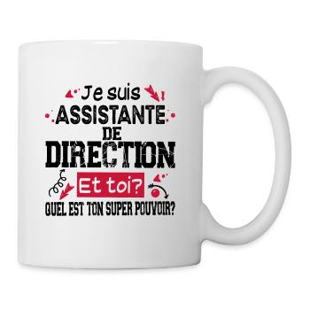 Assistante Direction Super Pouvoir Cadeau Humour - Mug blanc - blanc - Droite
