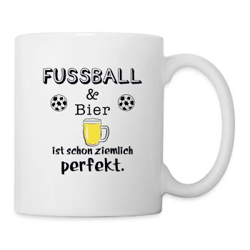 fussball und bier - Tasse - Weiß - Rechts