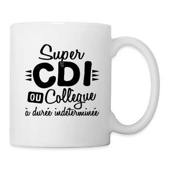 Collègue Durée Indéterminée CDI Cadeau T-shirt Mug - Mug blanc - blanc - Droite