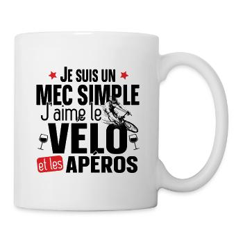 Vélo Apéro Alcool Cadeau T-shirt Mug - Mug blanc - blanc - Droite