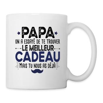 Papa Père Papou Papounet Cadeau T-shirt Mug - Mug blanc - blanc - Droite
