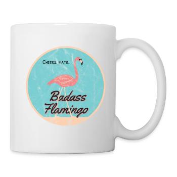 Vintage Badass Flamingo 2023 - Tasse - Weiß - Rechts