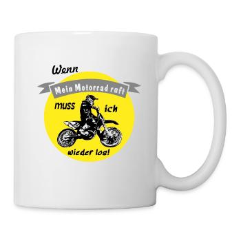 mein motorrad ruft - Tasse - Weiß - Rechts