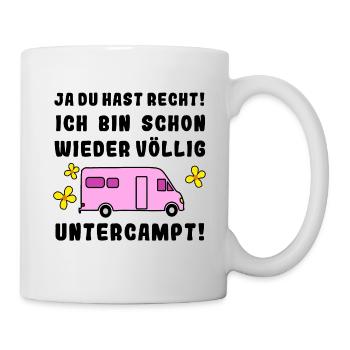 völlig untercampt womo - Tasse - Weiß - Rechts
