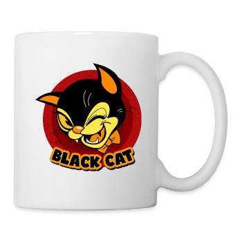 Chat noir intelligent - Mug blanc - blanc - Droite
