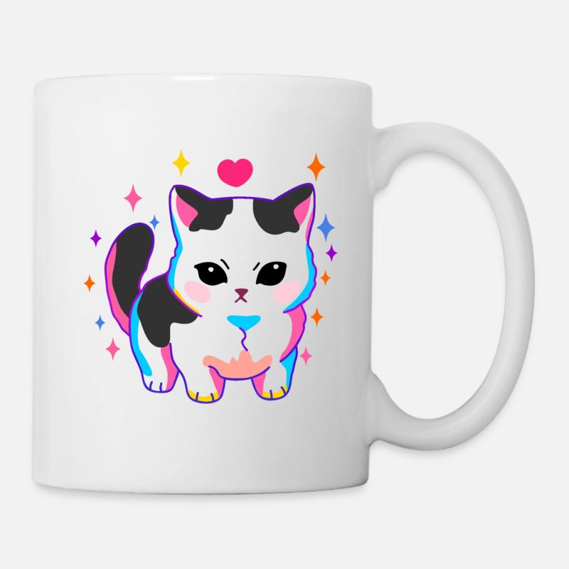 Chat sombre - Mug blanc - blanc
