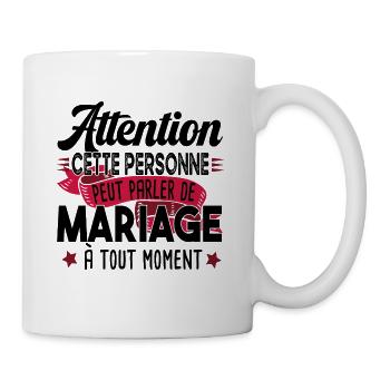 Mariage Fiançailles Couple Cadeau Amour Marié - Mug blanc - blanc - Droite