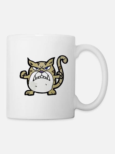 crumpy cat cartoon #3 - Tasse - Weiß