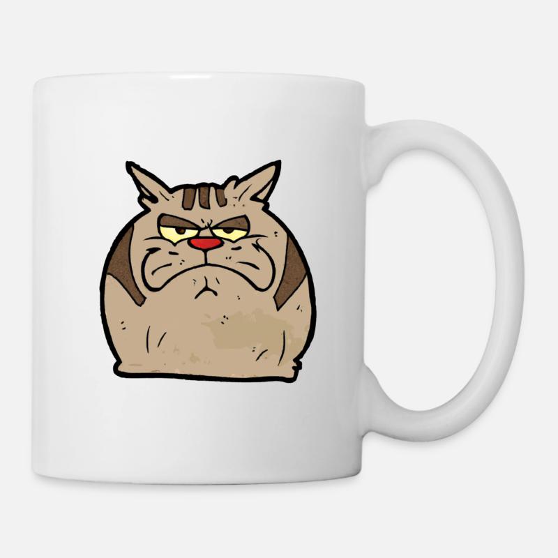 crumpy cat cartoon #4 - Tasse - Weiß