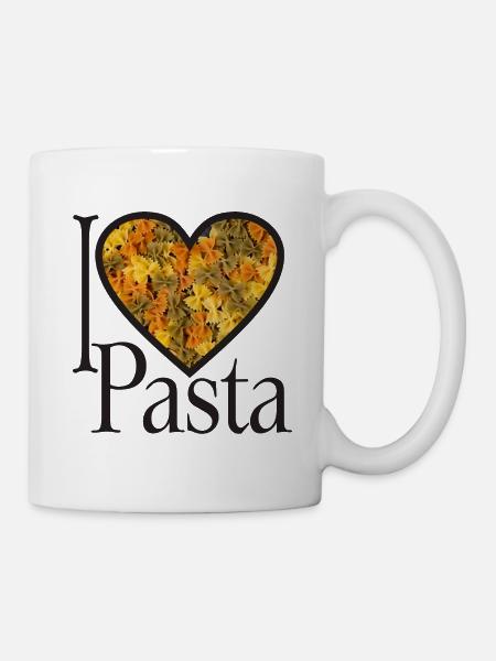 Pasta heart - J’adore les pâtes - Mug blanc - blanc