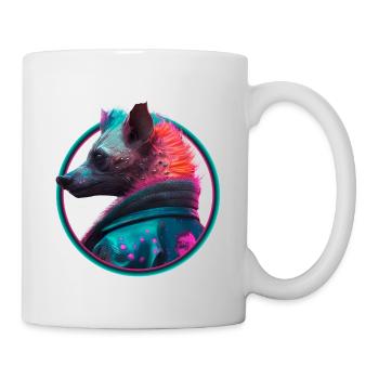 Punk Hyäne in Lederjacke - Tasse - Weiß - Rechts