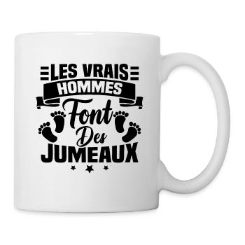 Les vrais hommes font des jumeaux - Mug blanc - blanc - Droite