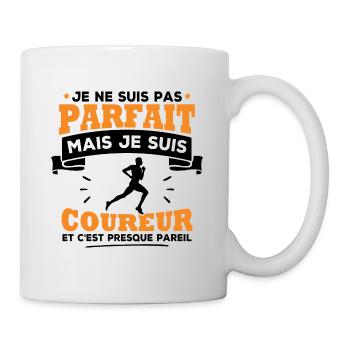 Pas parfait mais je suis coureur - Mug blanc - blanc - Droite