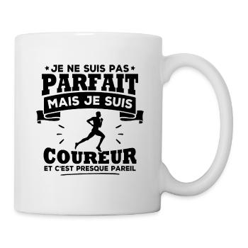 Pas parfait mais je suis coureur - Mug blanc - blanc - Droite