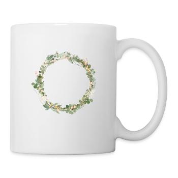 Blumen, Eukalyptus Kranz, personalisierbar - Tasse - Weiß - Rechts