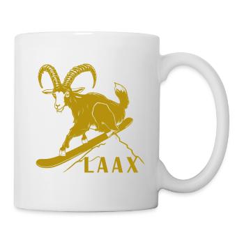 Laax Graubünden Steinbock Snowboard Switzerland - Mug - white - Right