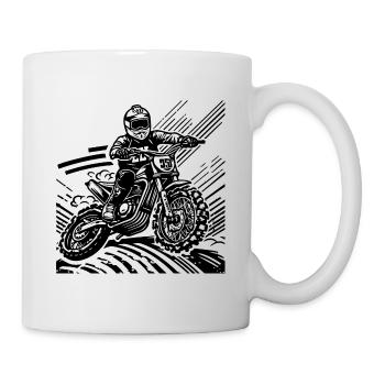 Moto, Sport automobile, Rétro, Vintage, Motocross - Mug blanc - blanc - Droite