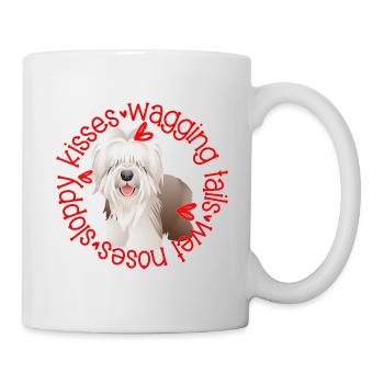 Cute Bearded Collie sloppy kisses - Mug - white - Right