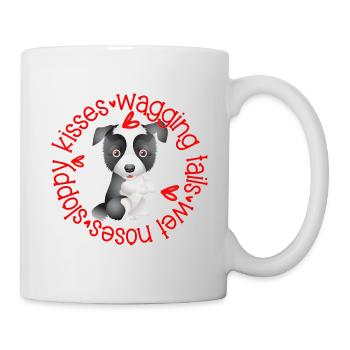 Cute Border Collie, sloppy kisses - Mug - white - Right