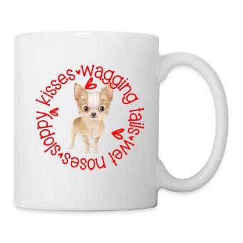 Cute Chihuahua, sloppy kisses - Mug - white - Right