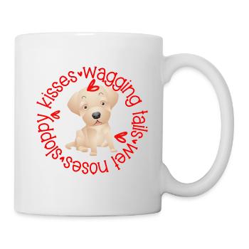 Cute Golden Labrador, sloppy kisses - Mug - white - Right