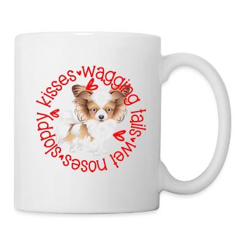 Cute Papilon, sloppy kisses - Mug - white - Right
