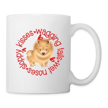 Cute Pomeranian, sloppy kisses - Mug - white - Right