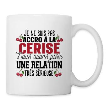 Cerise Fruit Relation Cadeau Humour Rouge - Mug blanc - blanc - Droite