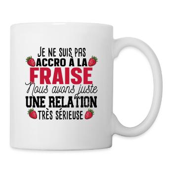 Fraise Fruit Relation Cadeau Humour Rouge - Mug blanc - blanc - Droite