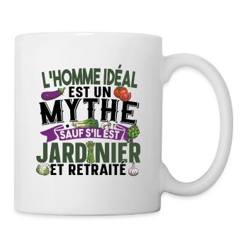 Jardinier Retraité Papy Retraite Cadeau Jardinage - Mug blanc - blanc - Droite