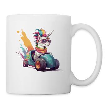Unicorn by car - Mug - white - Right