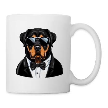 Rottweiler tragen Pilotenhosen - Tasse - Weiß - Rechts