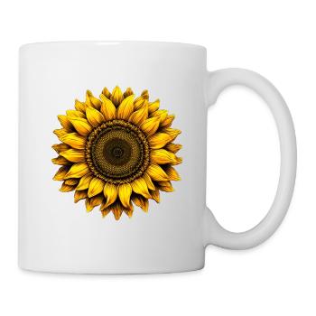 Trendiges Sonnenblumen Design Sommer Urlaub Frauen - Tasse - Weiß - Rechts