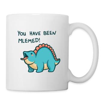 hugadino dino meme, cute dinosaur - Mug - white - Right