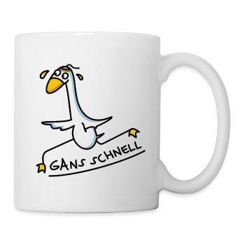 Lustige Jogger Gans - Tasse - Weiß - Rechts